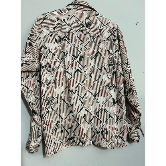 Liz Claiborne Women's Geometric Long Sleeve Blouse Size 10 Multicolor - Picture 6 of 7